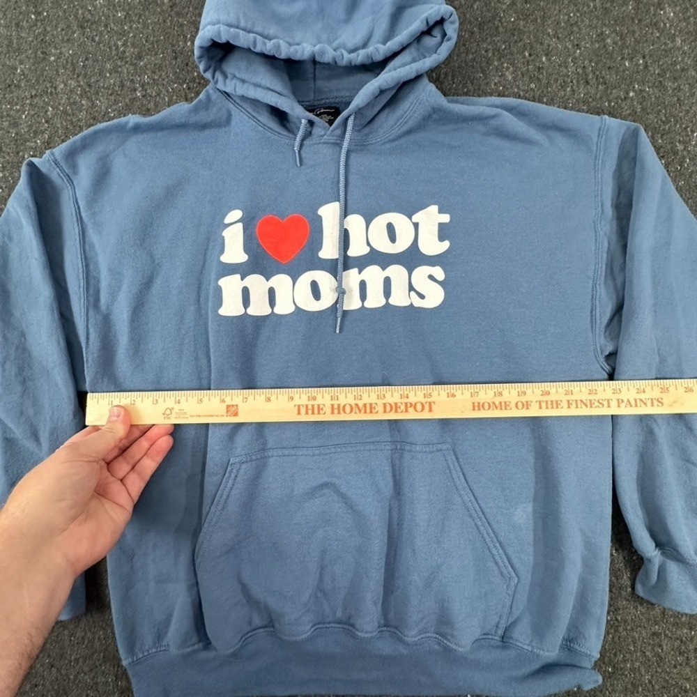 Danny Duncan Hoodie Sweater Mens Size XL Long Sleeve "I Love Hot Moms" Blue - Picture 4 of 7